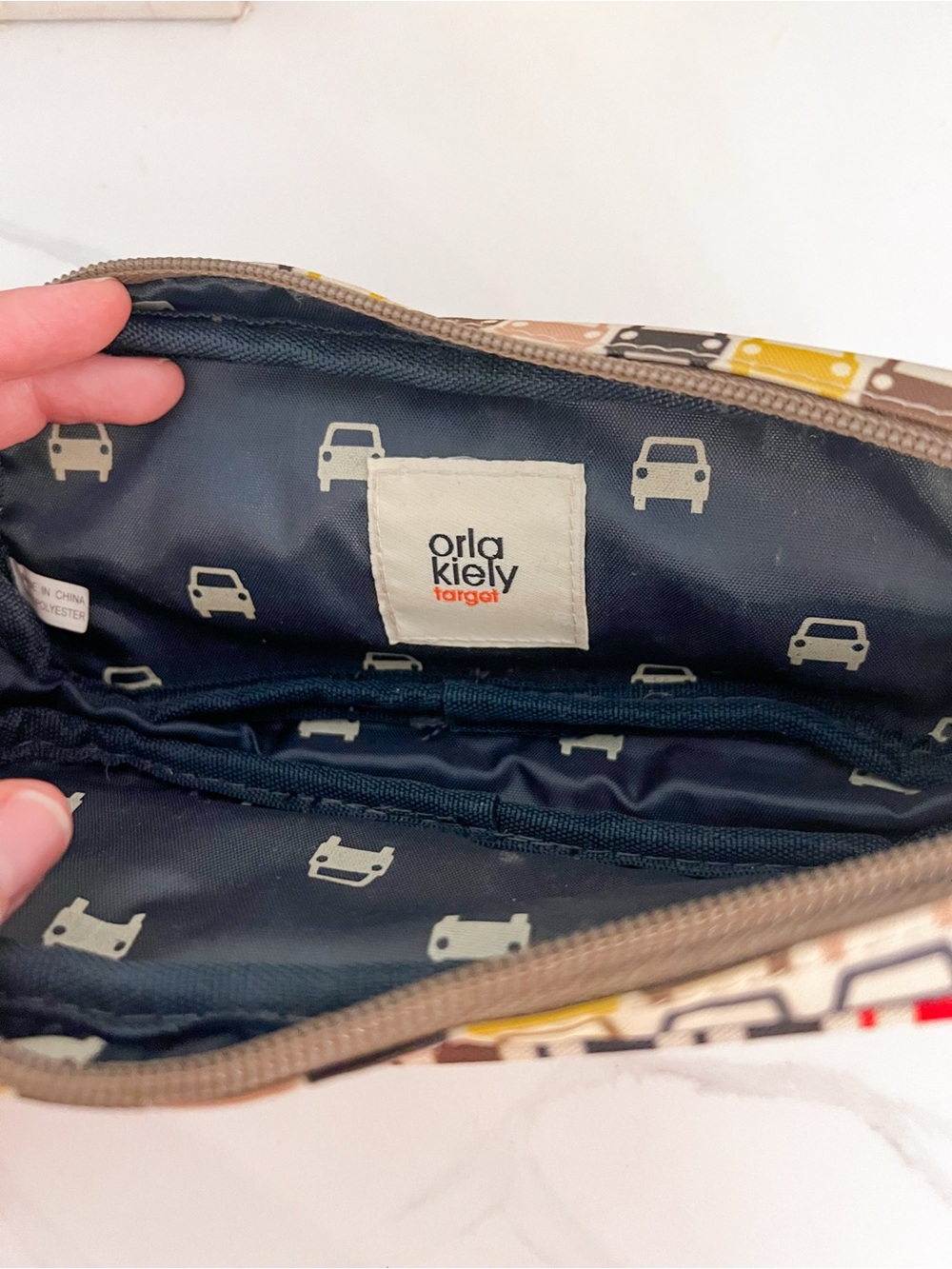 Orla Kiely Navy and Beige Car-Print